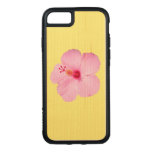 Pink Hibiscus Tropical Flower Carved iPhone 8/7 Case