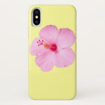 Pink Hibiscus Tropical Flower iPhone XS Case