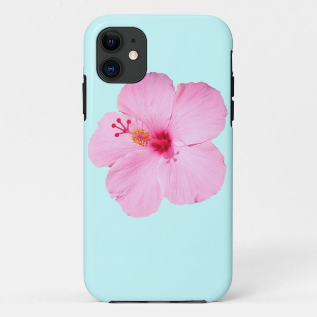 Pink Hibiscus Tropical Flower Case-Mate iPhone Case (Back)