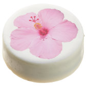 Pink Hibiscus Tropical Flower Chocolate Dipped Oreo (Angled)