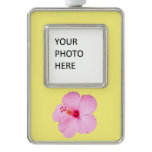Pink Hibiscus Tropical Flower Christmas Ornament
