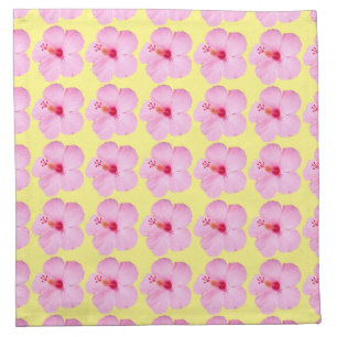 Pink Hibiscus Tropical Flower Cloth Napkin