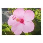 Pink Hibiscus Tropical Flower Cloth Placemat
