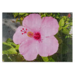 Pink Hibiscus Tropical Flower Cutting Board