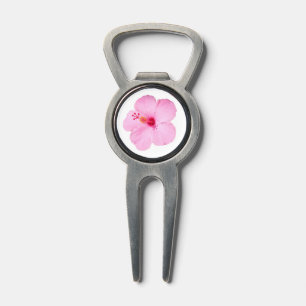 Pink Hibiscus Tropical Flower Divot Tool