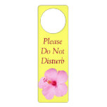 Pink Hibiscus Tropical Flower Door Hanger