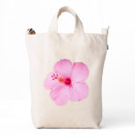 Pink Hibiscus Tropical Flower Duck Bag