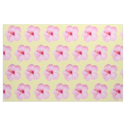 Pink Hibiscus Tropical Flower Fabric