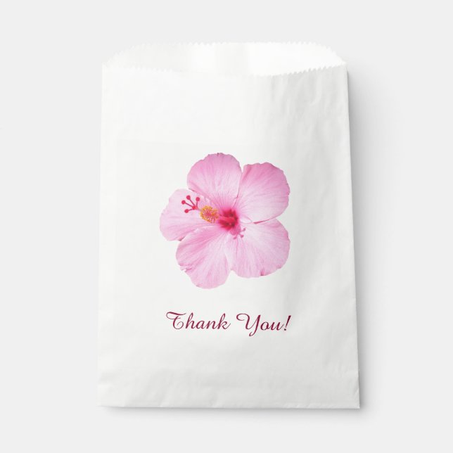 Pink Hibiscus Tropical Flower Favor Bag (Front)