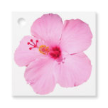 Pink Hibiscus Tropical Flower Favor Tags