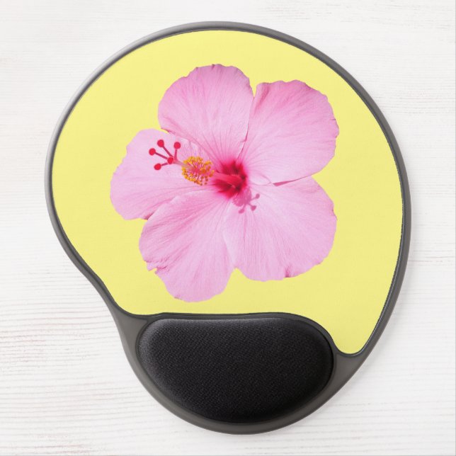 Pink Hibiscus Tropical Flower Gel Mouse Pad (Front)