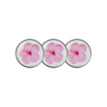 Pink Hibiscus Tropical Flower Golf Ball Marker