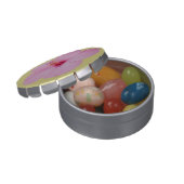 Pink Hibiscus Tropical Flower Jelly Belly Candy Tin (Opened)