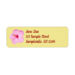 Pink Hibiscus Tropical Flower Label