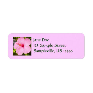Pink Hibiscus Tropical Flower Label