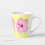 Pink Hibiscus Tropical Flower Latte Mug