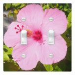 Pink Hibiscus Tropical Flower Light Switch Cover