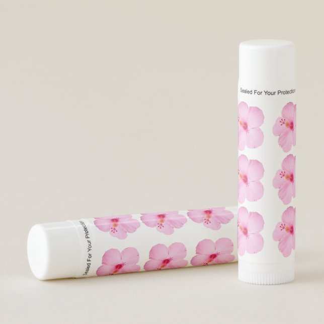 Pink Hibiscus Tropical Flower Lip Balm (Front)