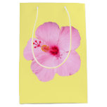 Pink Hibiscus Tropical Flower Medium Gift Bag