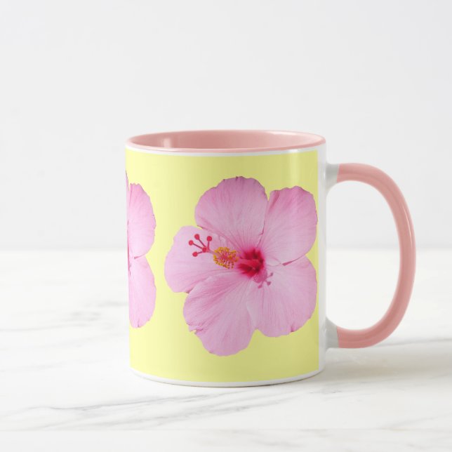 Pink Hibiscus Tropical Flower Mug (Right)
