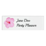 Pink Hibiscus Tropical Flower Name Tag