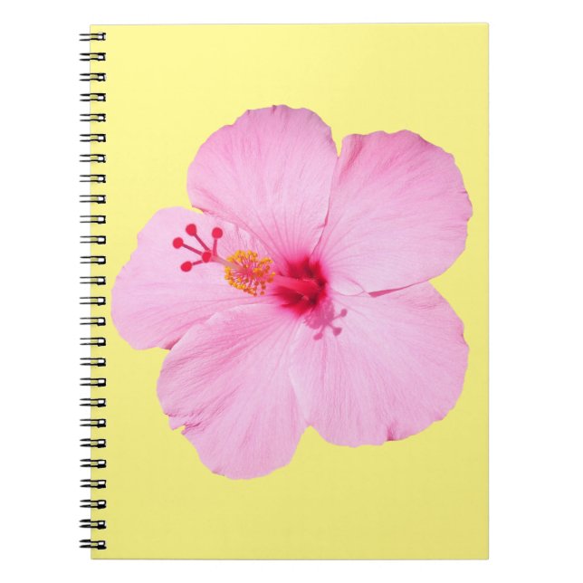Pink Hibiscus Tropical Flower Notebook (Front)