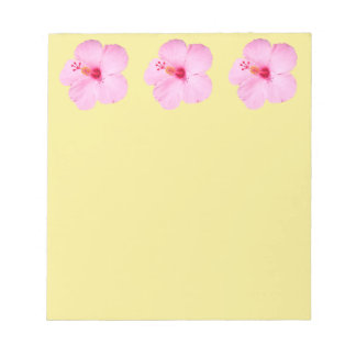 Pink Hibiscus Tropical Flower Notepad