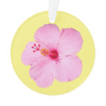 Pink Hibiscus Tropical Flower Ornament