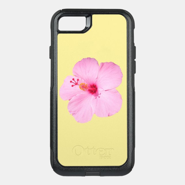 Pink Hibiscus Tropical Flower Otterbox iPhone Case (Back)