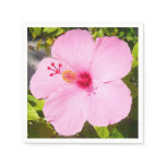 Pink Hibiscus Tropical Flower Paper Napkins