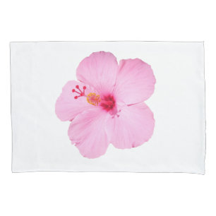 Pink Hibiscus Tropical Flower Pillow Case