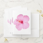 Pink Hibiscus Tropical Flower Pocket Folder