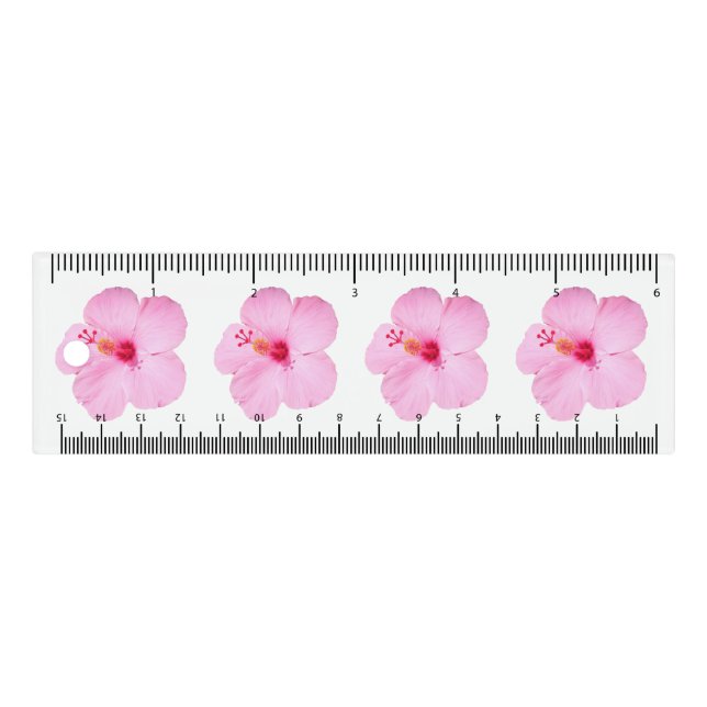 Pink Hibiscus Tropical Flower Ruler (Front)