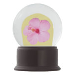 Pink Hibiscus Tropical Flower Snow Globe
