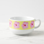 Pink Hibiscus Tropical Flower Soup Mug