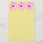 Pink Hibiscus Tropical Flower Stationery