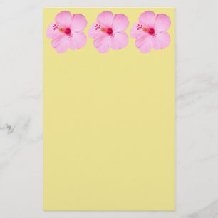Pink Hibiscus Tropical Flower Stationery