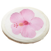 Pink Hibiscus Tropical Flower Sugar Cookie (Angled)