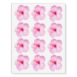 Pink Hibiscus Tropical Flower Temporary Tattoos