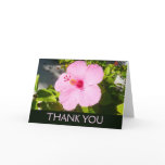 Pink Hibiscus Tropical Flower Thank You Card