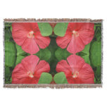 Pink Hibiscus Tropical Flower Throw Blanket