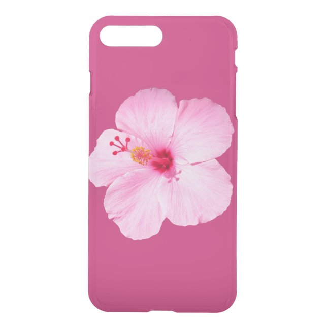 Pink Hibiscus Tropical Flower Uncommon iPhone Case (Back)