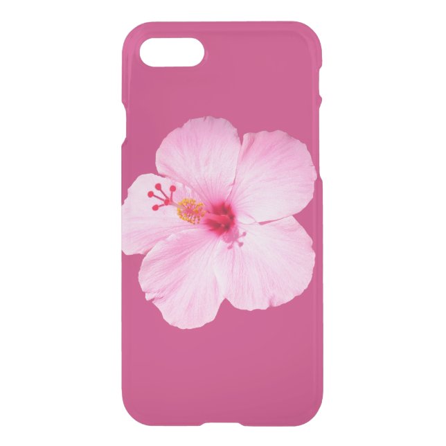 Pink Hibiscus Tropical Flower Uncommon iPhone Case (Back)