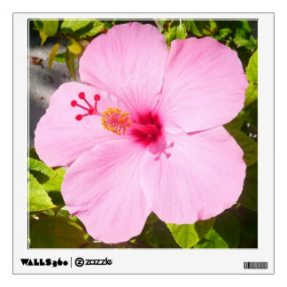 Pink Hibiscus Tropical Flower Wall Decal
