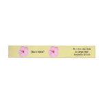 Pink Hibiscus Tropical Flower Wrap Around Label