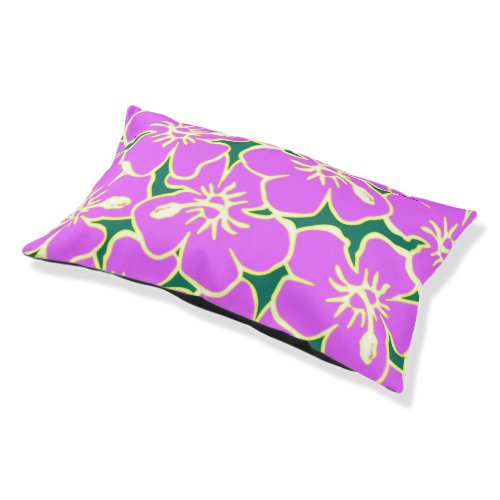 Pink Hibiscus Tropical Flowers Hawaiian Luau Party Pet Bed