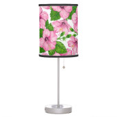 Pink hibiscus watercolor pattern table lamp (Left)