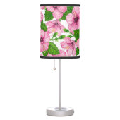 Pink hibiscus watercolor pattern table lamp (Right)