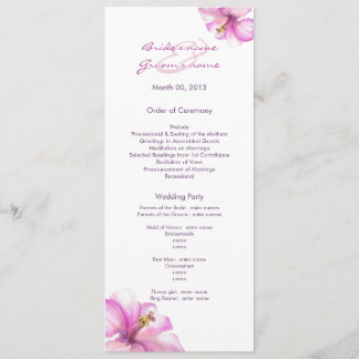 Pink Hibiscus Wedding Programs