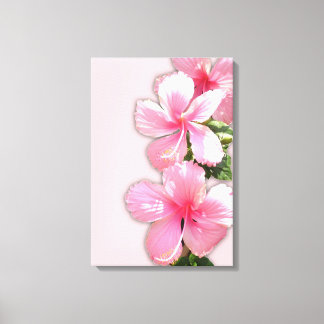 Pink Hibiscus Wrapped Canvas Print